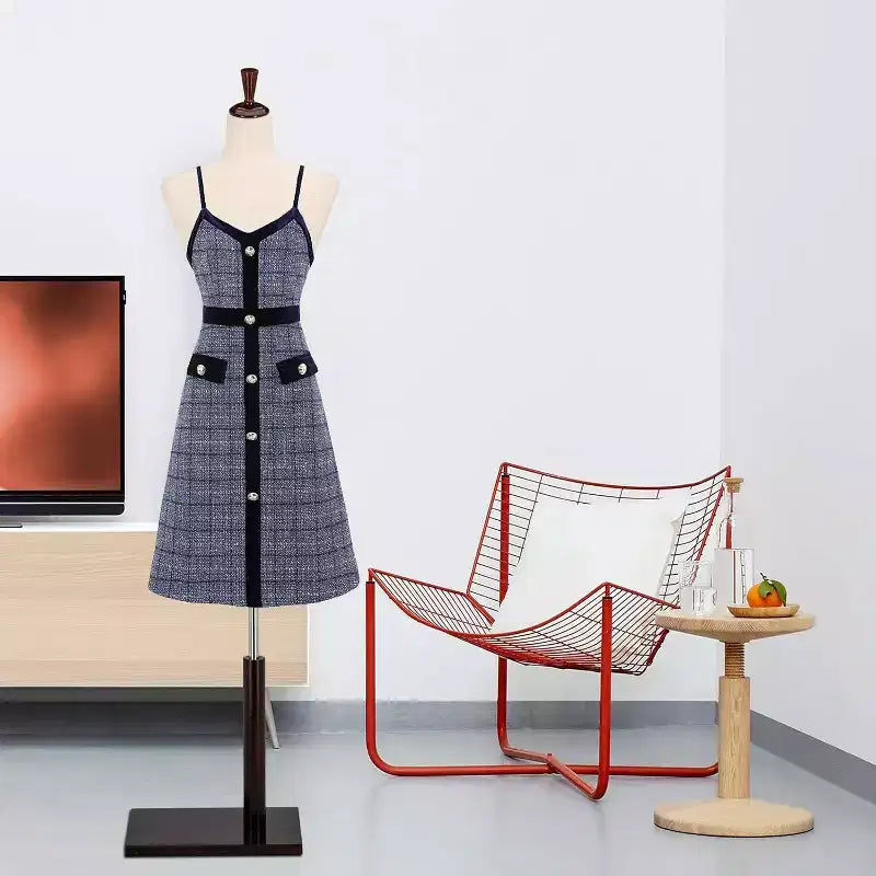 Mannequin buste femme avec trépied en bois réglable pour présentation de robes et création de vêtements, mannequin épinglable