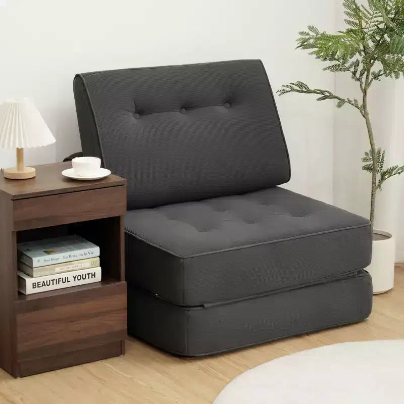 WARMOUNTS Foldable Sofa Bed with Adjustable Backrest, Portable Single Sleeper Sofa for Living Room & Office