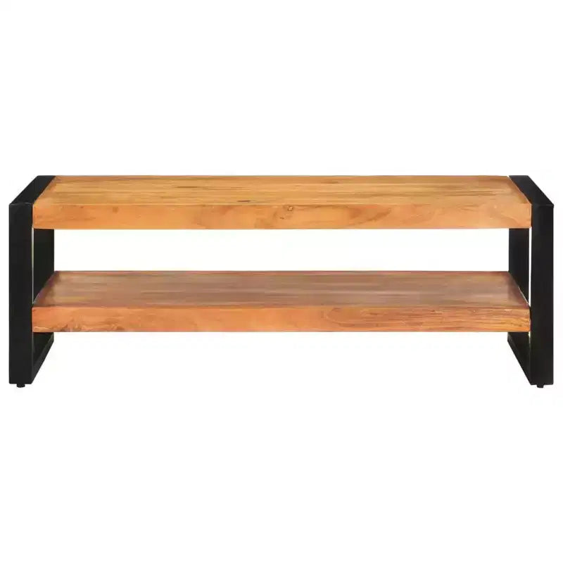 Table basse XL en bois massif recyclé et fer thermolaqué