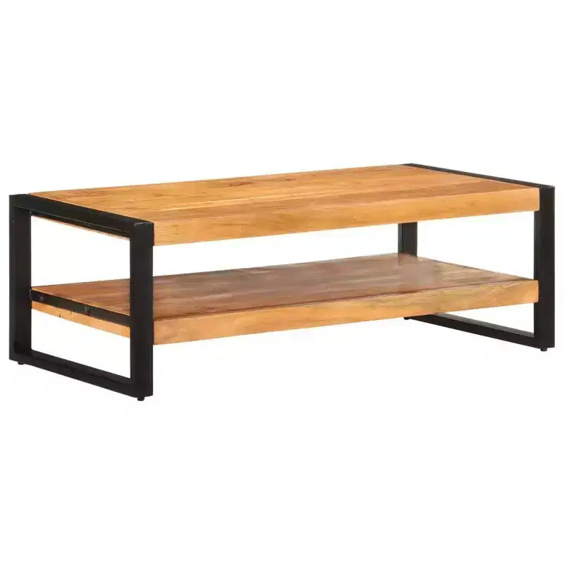 Table basse XL en bois massif recyclé et fer thermolaqué