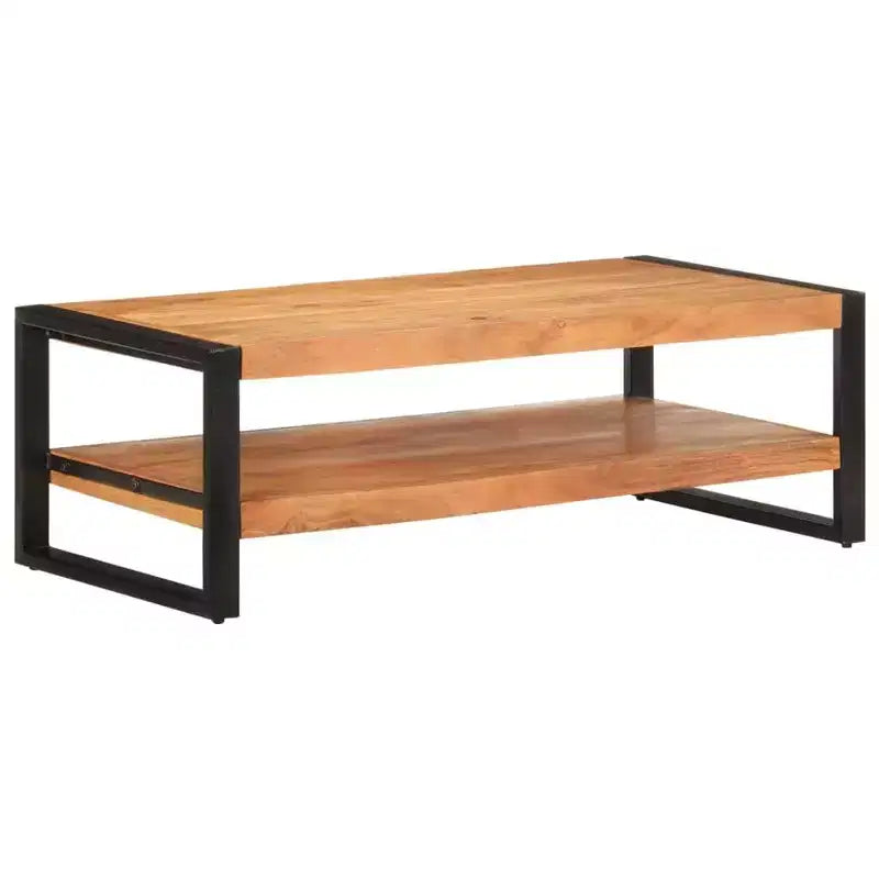 Table basse XL en bois massif recyclé et fer thermolaqué