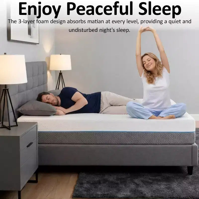 Matelas à mémoire de forme double face avec housse amovible, offrant deux options d'expérience de sommeil