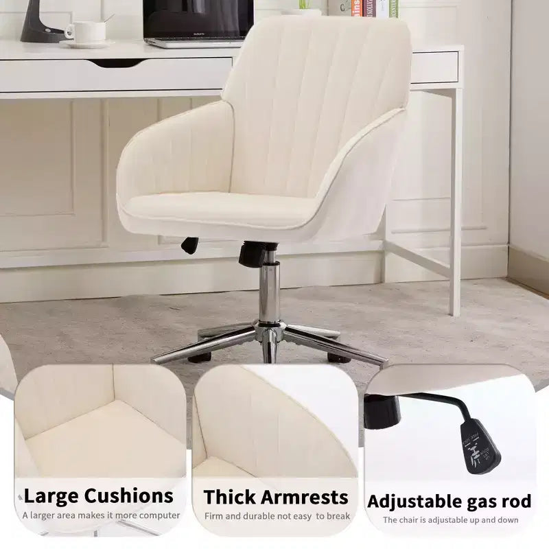 Chaise de bureau réglable, chambre à coucher, chaise pivotante ergonomique, dossier et assise, confortable pour les longues heures assises