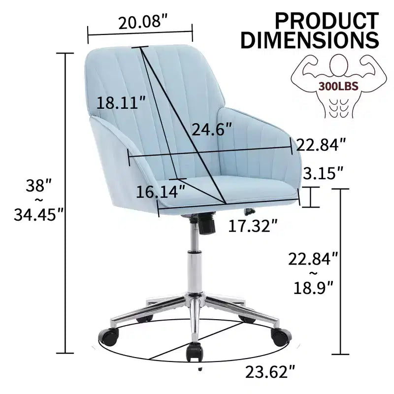 Chaise de bureau réglable, chambre à coucher, chaise pivotante ergonomique, dossier et assise, confortable pour les longues heures assises