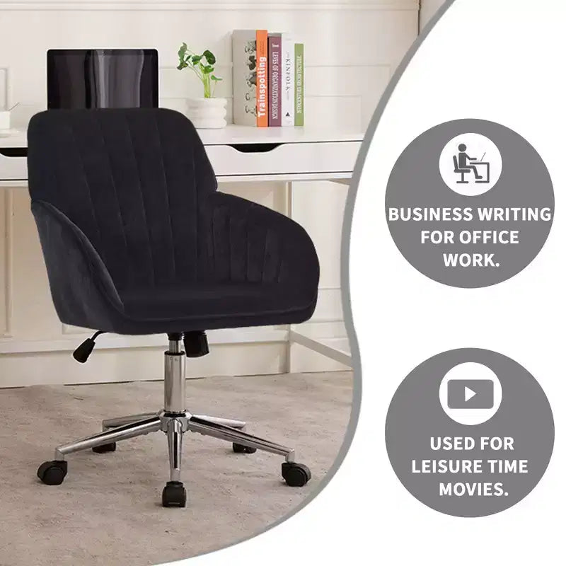 Chaise de bureau réglable, chambre à coucher, chaise pivotante ergonomique, dossier et assise, confortable pour les longues heures assises
