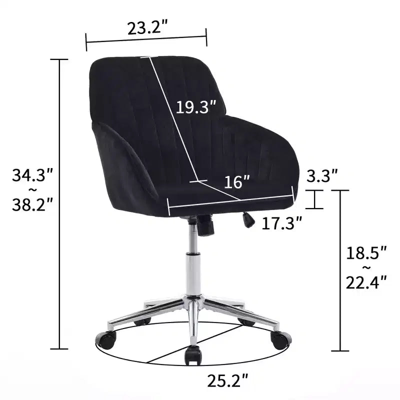 Chaise de bureau réglable, chambre à coucher, chaise pivotante ergonomique, dossier et assise, confortable pour les longues heures assises