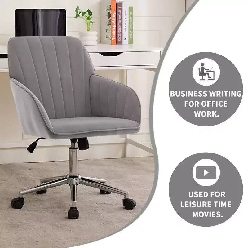 Chaise de bureau réglable, chambre à coucher, chaise pivotante ergonomique, dossier et assise, confortable pour les longues heures assises