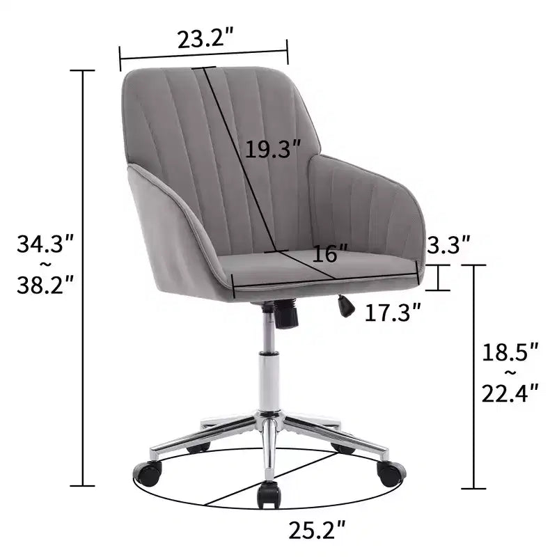 Chaise de bureau réglable, chambre à coucher, chaise pivotante ergonomique, dossier et assise, confortable pour les longues heures assises