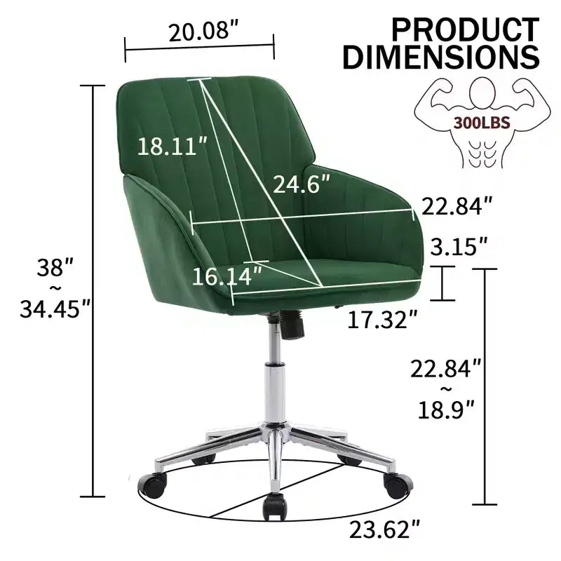 Chaise de bureau réglable, chambre à coucher, chaise pivotante ergonomique, dossier et assise, confortable pour les longues heures assises
