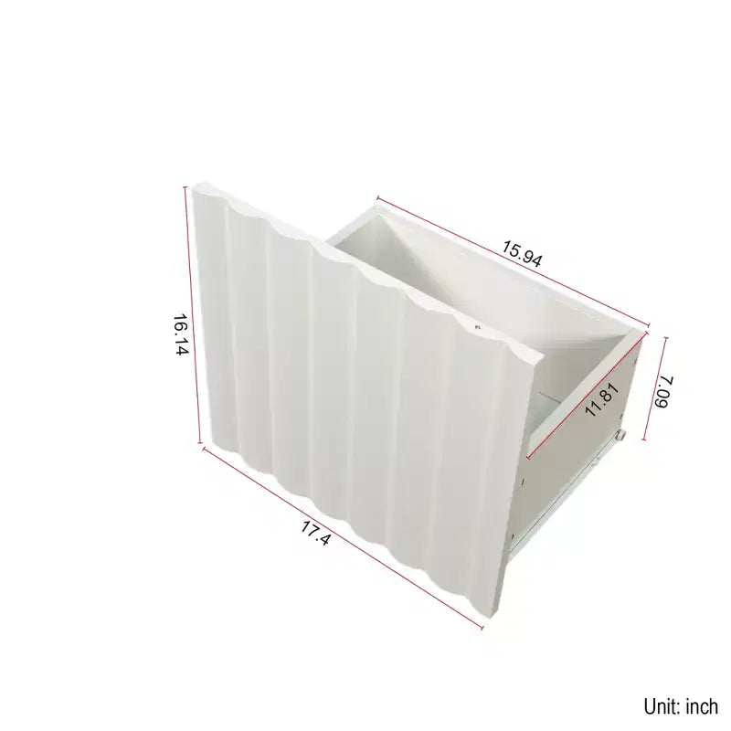 Meuble TV moderne de 70 pouces, adapté aux téléviseurs de 65 pouces et plus, avec espace de rangement et deux tiroirs, idéal pour les salons, blanc