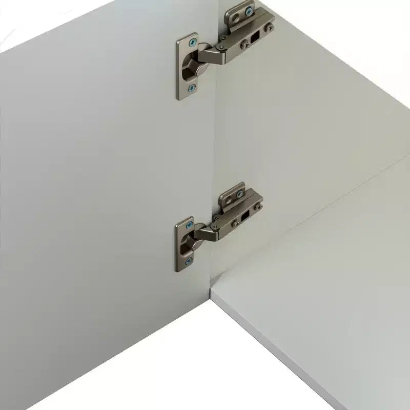 Meuble TV moderne de 70 pouces, adapté aux téléviseurs de 65 pouces et plus, avec espace de rangement et deux tiroirs, idéal pour les salons, blanc