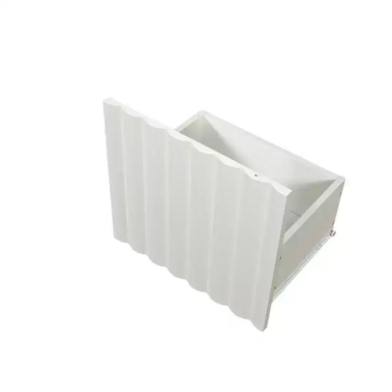Meuble TV moderne de 70 pouces, adapté aux téléviseurs de 65 pouces et plus, avec espace de rangement et deux tiroirs, idéal pour les salons, blanc