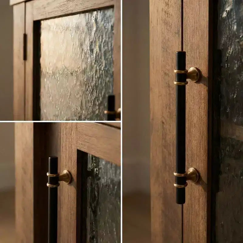 Bahut de salle à manger, meuble de bar à café avec 2 portes vitrées, 3 tiroirs, meuble de rangement d'appoint pour salon, cuisine, salle à manger, entrée