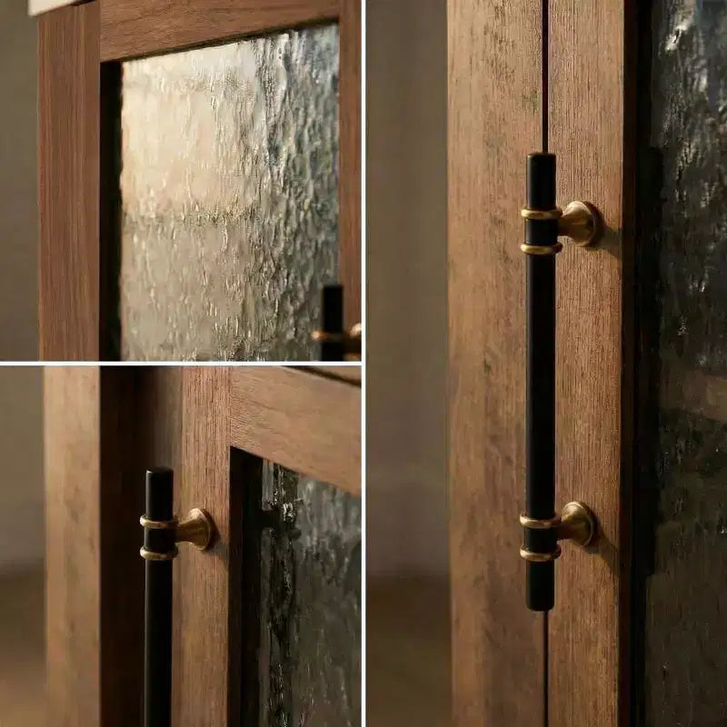 Bahut de salle à manger, meuble de bar à café avec 2 portes vitrées, 3 tiroirs, meuble de rangement d'appoint pour salon, cuisine, salle à manger, entrée