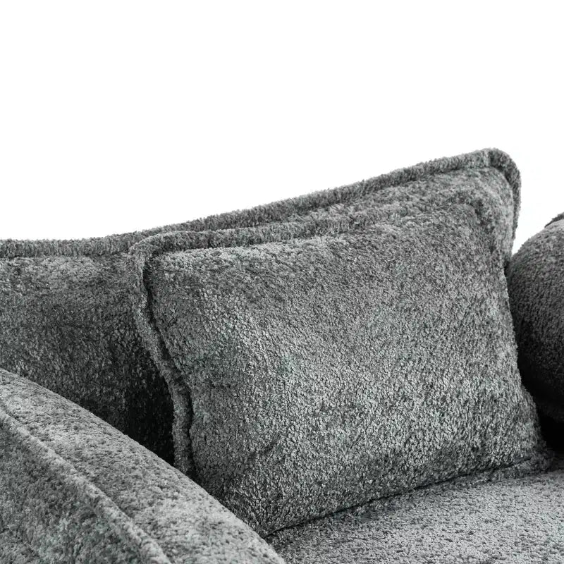 Canapé surdimensionné  en tissu bouclette avec ottoman