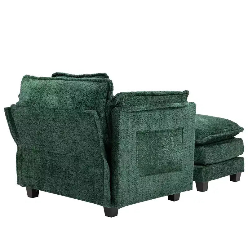 Canapé surdimensionné  en tissu bouclette avec ottoman