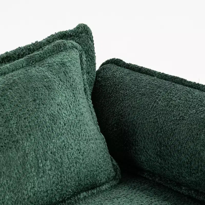 Canapé surdimensionné  en tissu bouclette avec ottoman