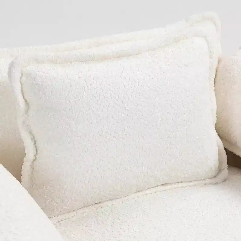 Canapé surdimensionné  en tissu bouclette avec ottoman