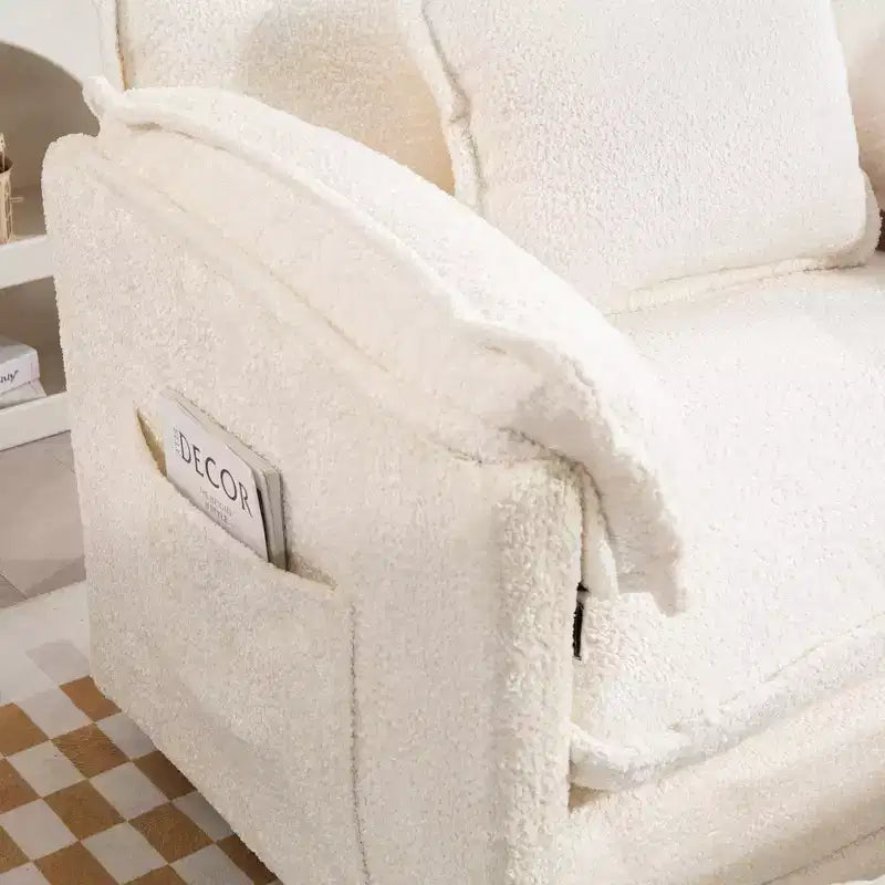 Canapé surdimensionné  en tissu bouclette avec ottoman