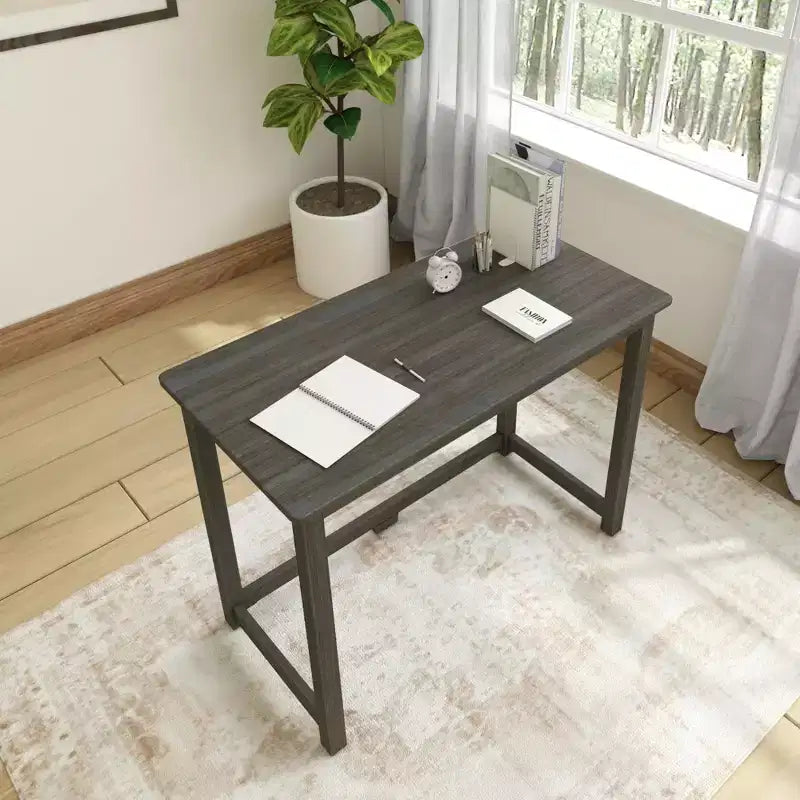 Bureau d'écriture en bois massif, bureau simple pour chambre à coucher, bureau d'étude pour bureau à domicile, 39.5