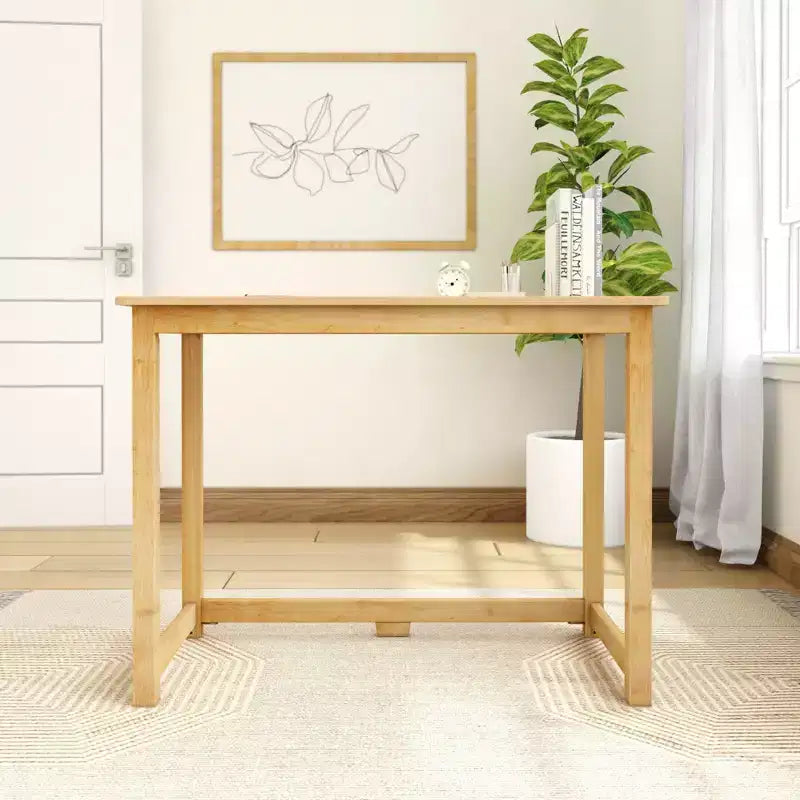 Bureau d'écriture en bois massif, bureau simple pour chambre à coucher, bureau d'étude pour bureau à domicile, 39.5