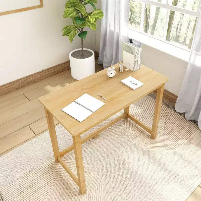 Bureau d'écriture en bois massif, bureau simple pour chambre à coucher, bureau d'étude pour bureau à domicile, 39.5