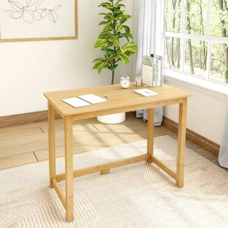 Bureau d'écriture en bois massif, bureau simple pour chambre à coucher, bureau d'étude pour bureau à domicile, 39.5