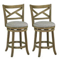 Costway Swivel Bar Stools Set of 2/4, 25 Counter Height Barstools with Backrests for Kitchen
