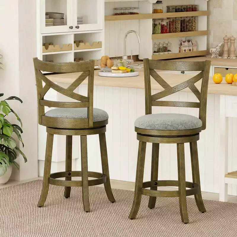 Tabourets de bar pivotants lot de 2/4, tabourets de bar de 63,5 cm de hauteur de comptoir avec dossiers pour cuisine