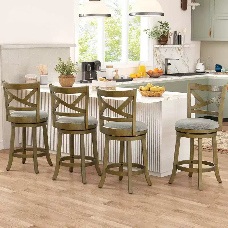 Tabourets de bar pivotants lot de 2/4, tabourets de bar de 63,5 cm de hauteur de comptoir avec dossiers pour cuisine